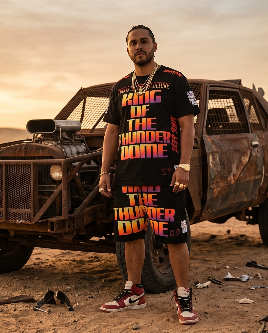 Mad Max Urban Shirt Set - King of the Thunder Dome in Large for Ultimate Urban Casual Wear - Demmi Godz Clothing Company