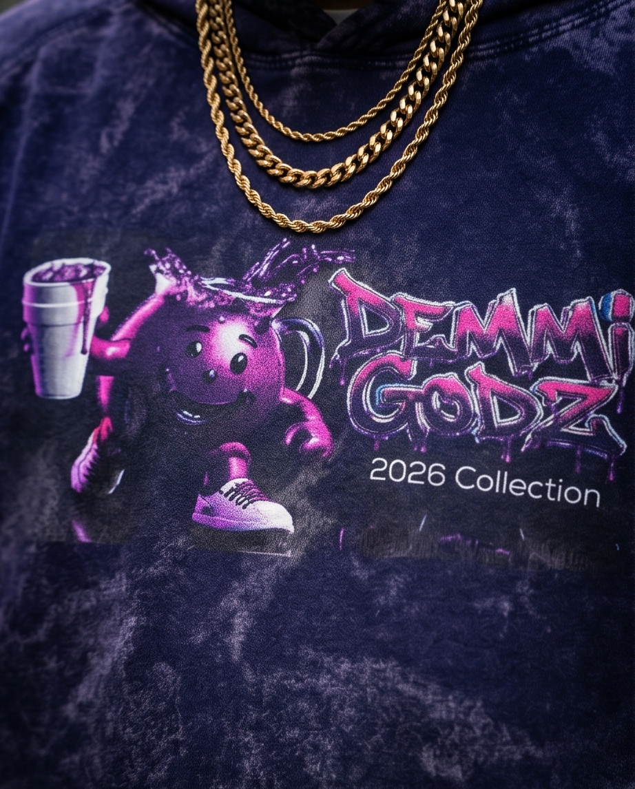 Urban Vintage Oversized Purple Hoodie for Men - Unique 2XL Streetwear Design - Demmi Godz Clothing Company
