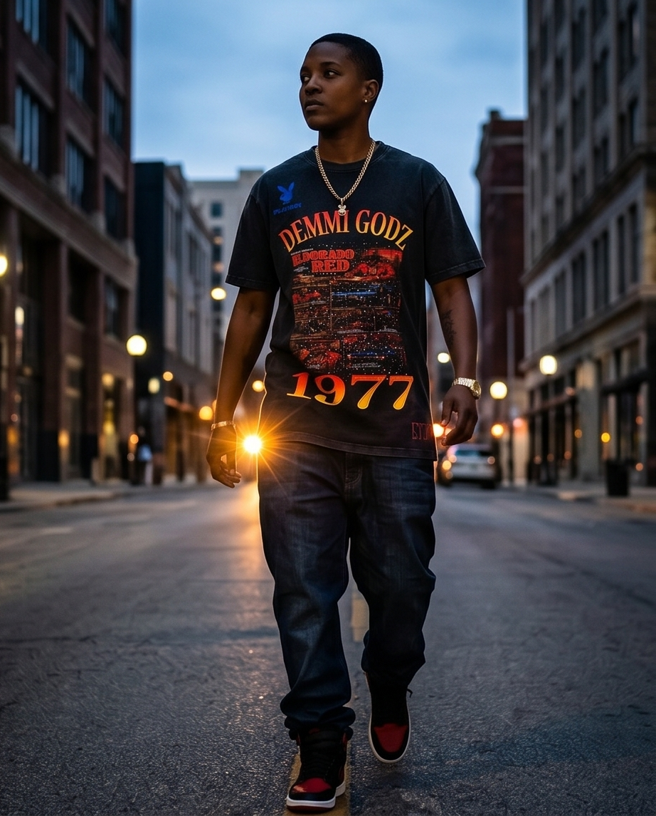 Eldorado Red Story — Vintage Heavyweight Streetwear Tee (XL) — One‑of‑a‑Kind