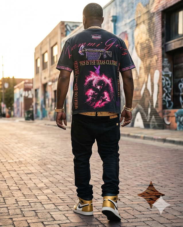 Texas Culture Vintage Tee - Unique Black Vintage-Wash Men&