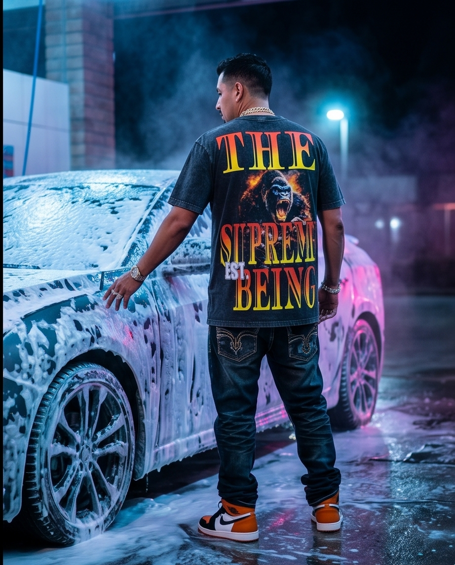The Dirty South Urban Vintage Tee - Unique Heavyweight Mens Streetwear Graphic Tees (M) - Demmi Godz Clothing Company