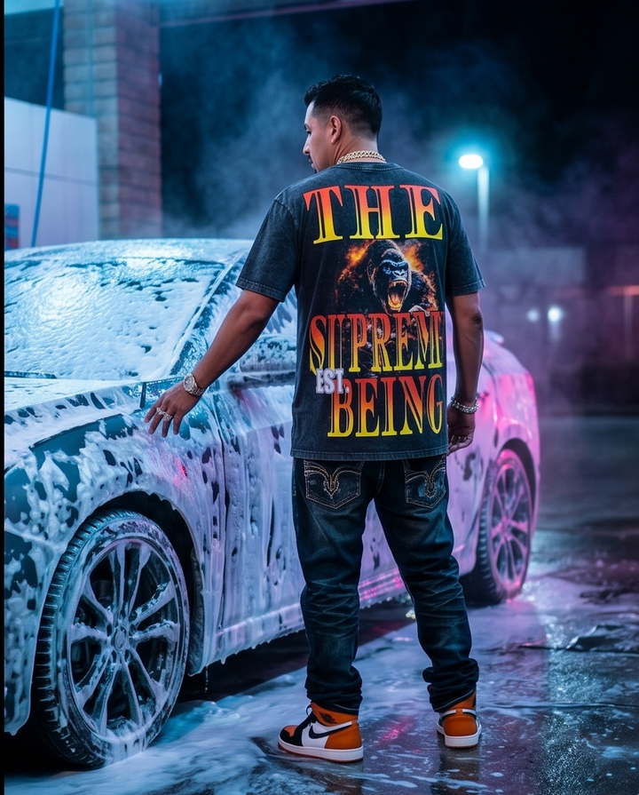 The Dirty South Urban Vintage Tee - Unique Heavyweight Mens Streetwear Graphic Tees (M) - Demmi Godz Clothing Company