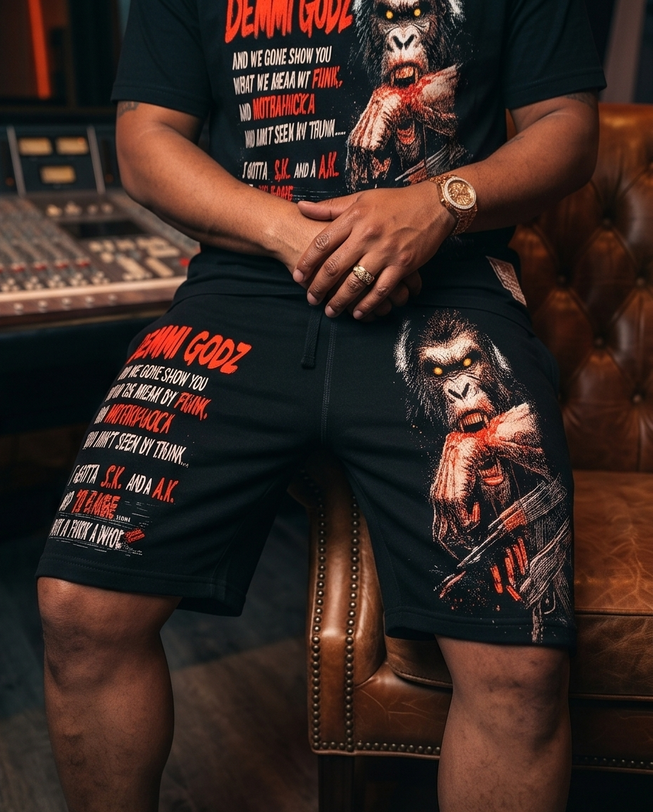 Raging Gorilla — Shirt & Short Set (Medium) — Streetwear Collection — One of a Kind