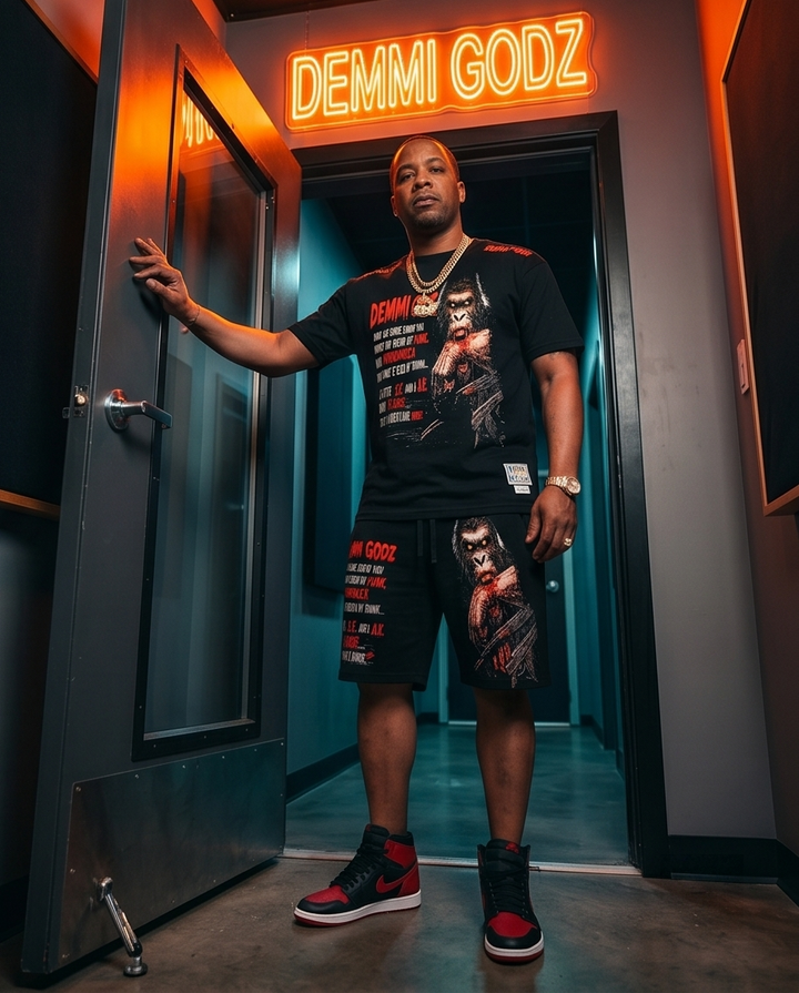 Raging Gorilla Shirt and Short Set - Medium - Urban Casual Wear from Unique Streetwear Collection - Demmi Godz Clothing Company