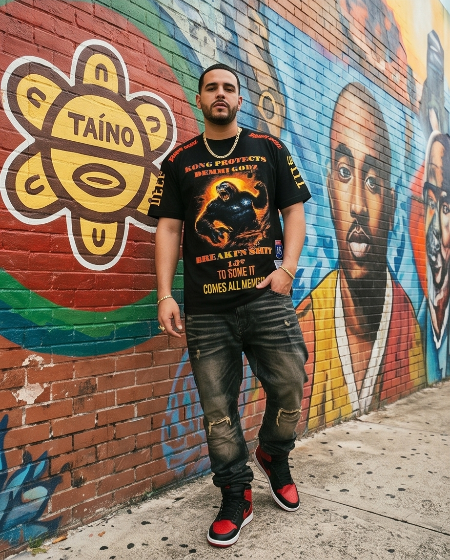 "Kong Protects" — Urban Heavyweight Streetwear Tee- Large — One-of-a-Kind