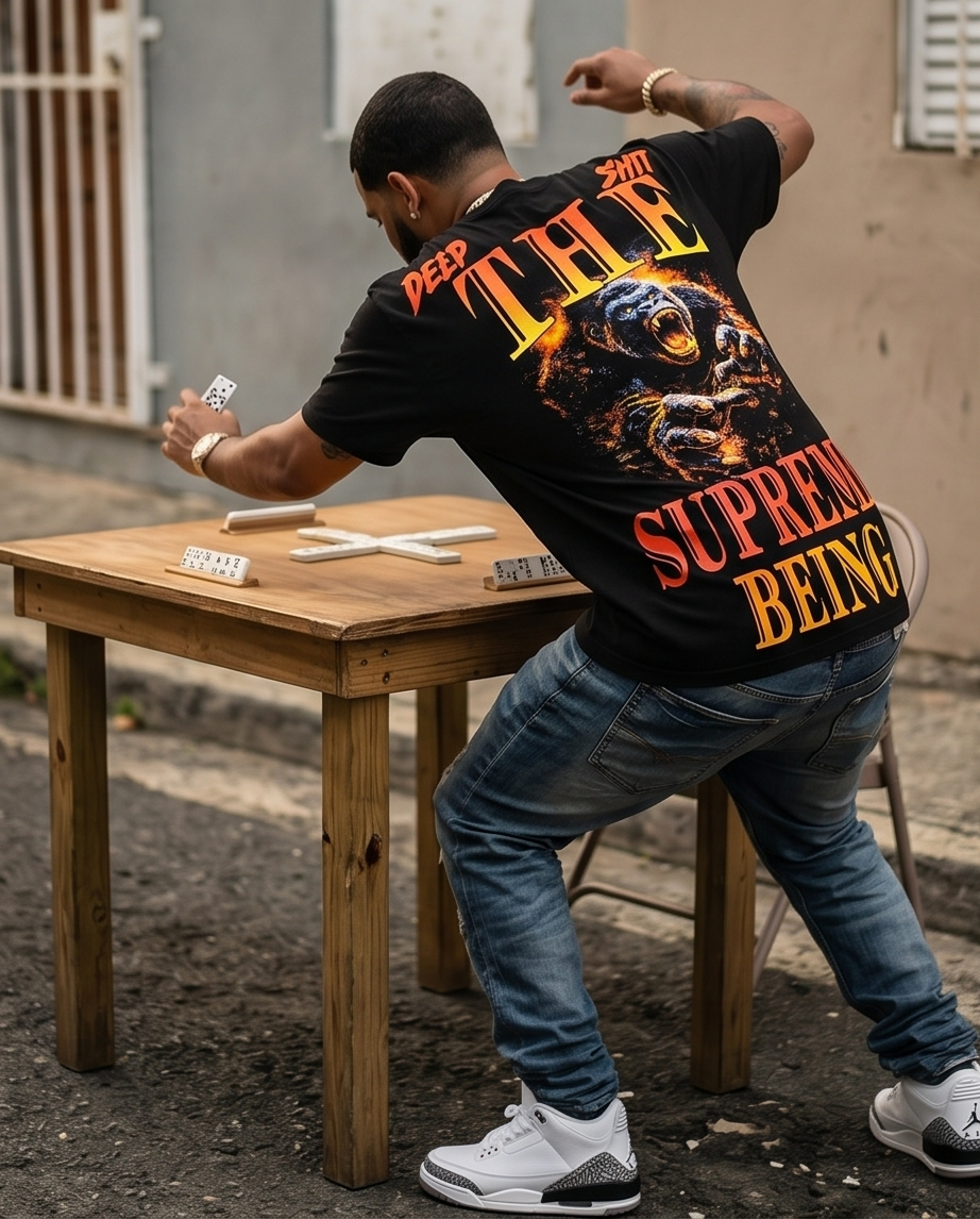 "Kong Protects" — Urban Heavyweight Streetwear Tee- Large — One-of-a-Kind