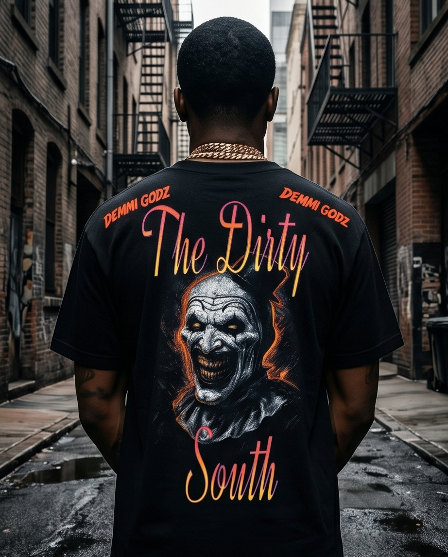 Horror Heaven or Hell T-Shirt - Heavyweight Black Tee in Unique Large Size, True to Fit - Demmi Godz Clothing Company