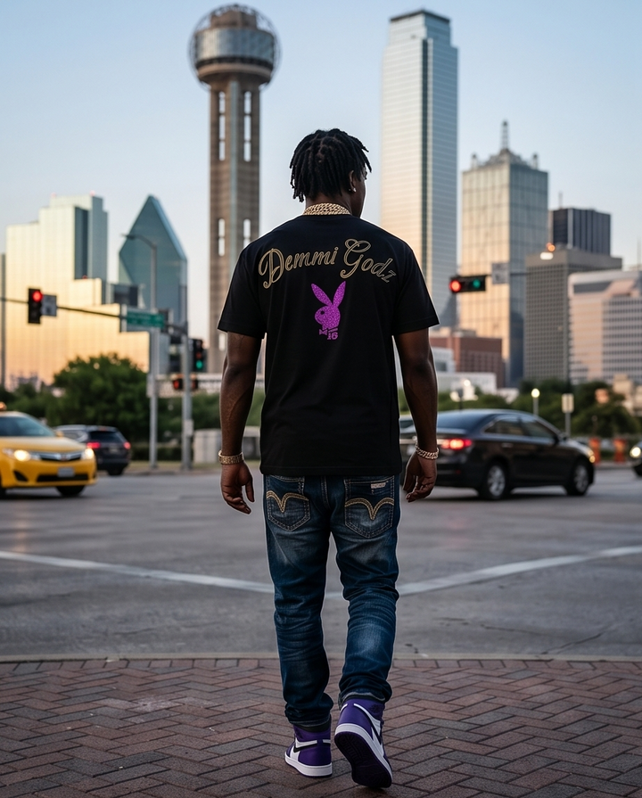 Texas Culture Horror T Shirt - Heavyweight Black Tee Large Size | Unique Mens Urban Design - Demmi Godz Clothing Company