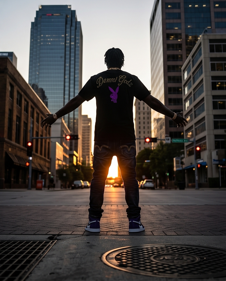 Texas Culture Horror T Shirt - Heavyweight Black Tee Large Size | Unique Mens Urban Design - Demmi Godz Clothing Company