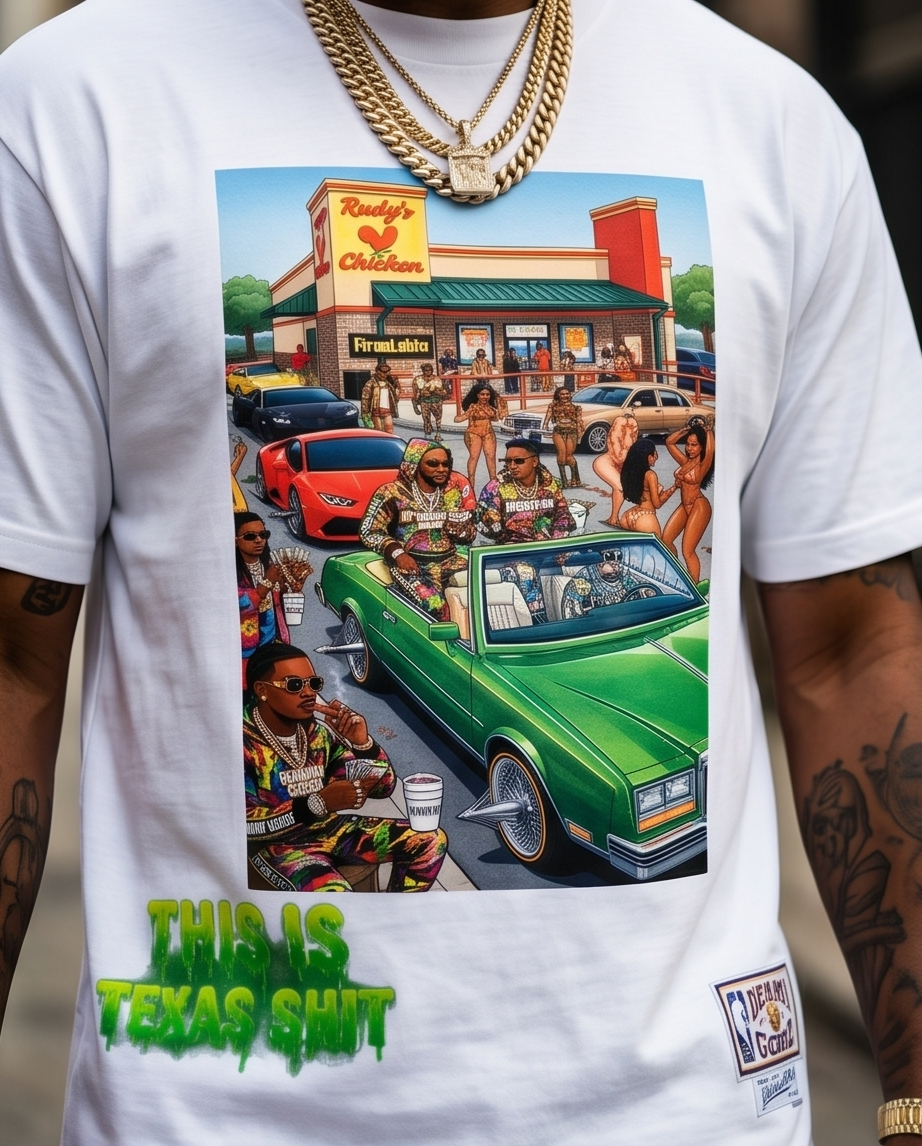 Rudy’s Chicken Heavyweight Tee - True-to-Size, Large | Southern Texas Style - Demmi Godz Clothing Company