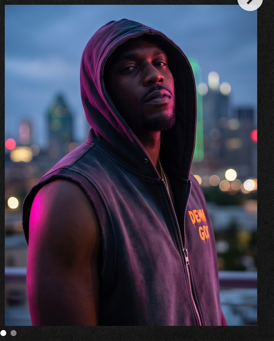 "The Dope Spot" — Black Vintage Washed Oversized Zip-Up Hooded Tank Top (L)