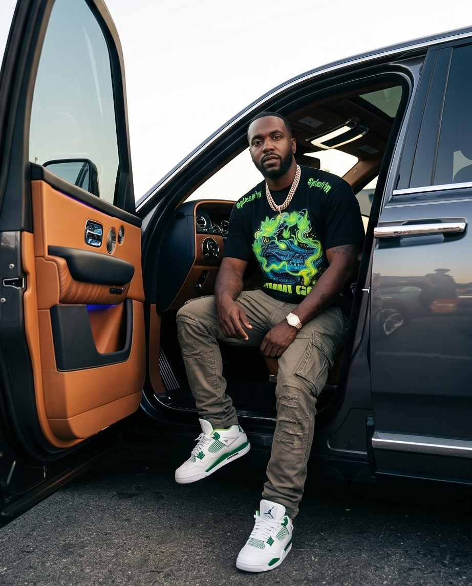 Neon Alligator — One-of-a-Kind XLarge Streetwear Tee | Heavy Cotton • Black • True-to-Size