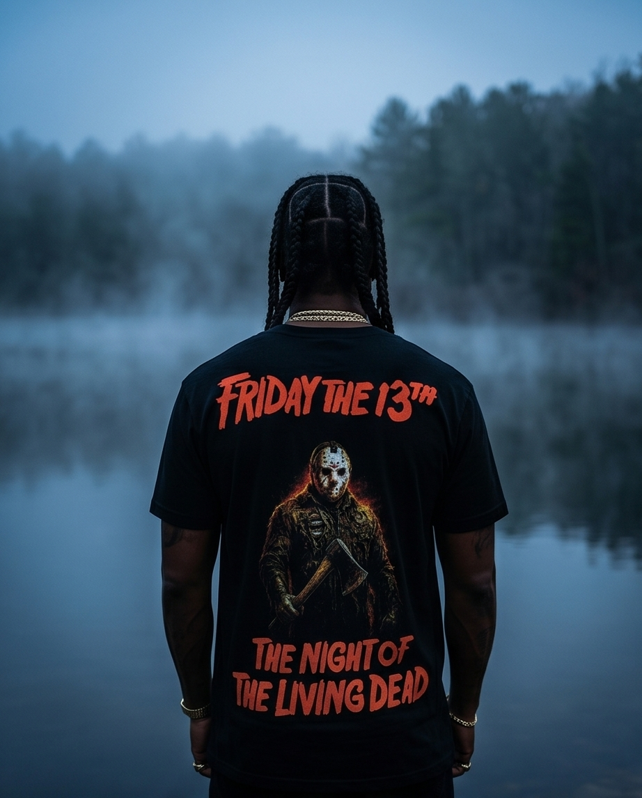 Jason — Friday the 13th | Urban Heavyweight Streetwear Tee (Large) — One‑of‑a‑Kind Black