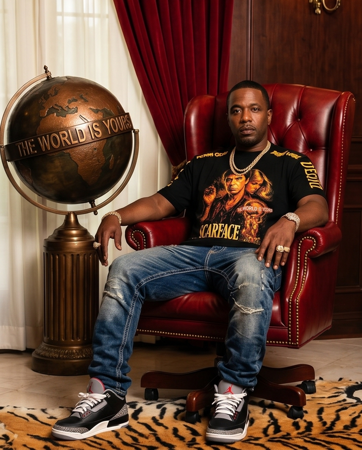Tony Style Black Tee - Heavyweight Urban T-Shirt True to Size for Scarface Culture - Demmi Godz Clothing Company