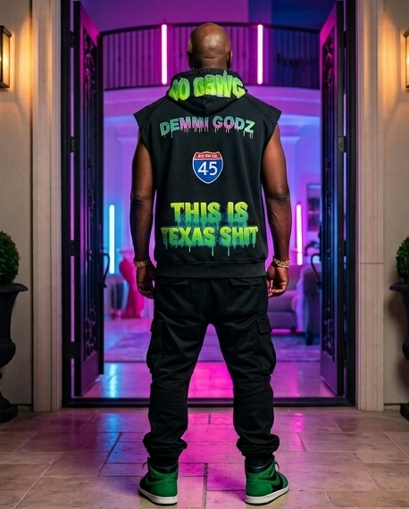 Texas Car Show Hoodie - XL Black Sleeveless Mens Hoodies Streetwear Snow-Washed - Demmi Godz Clothing Company