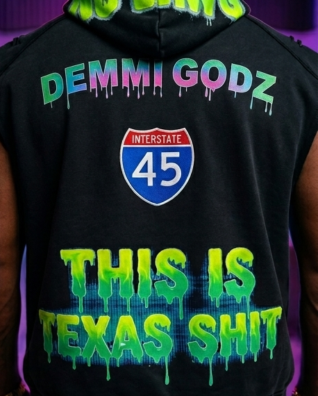 Texas Car Show Hoodie - XL Black Sleeveless Mens Hoodies Streetwear Snow-Washed - Demmi Godz Clothing Company