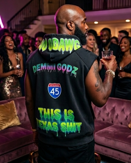Texas Car Show Hoodie - XL Black Sleeveless Mens Hoodies Streetwear Snow-Washed - Demmi Godz Clothing Company
