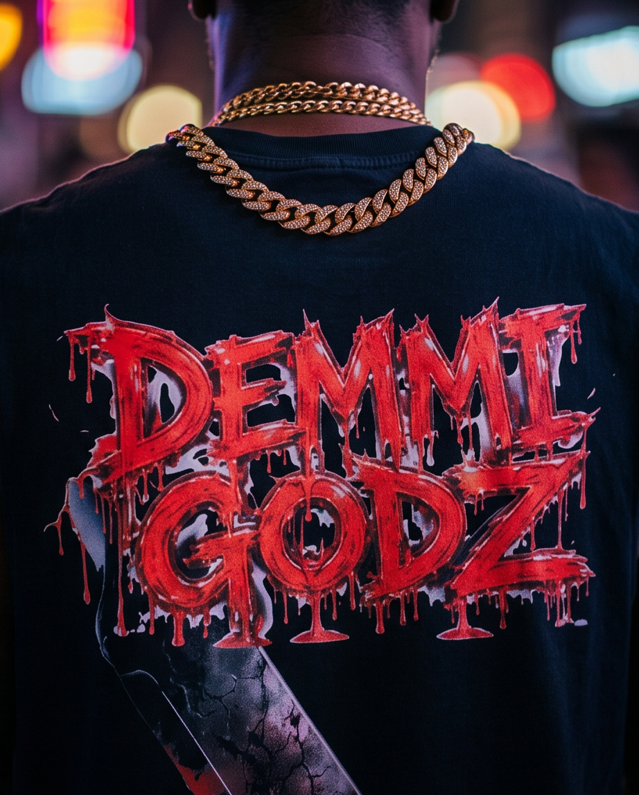 Black Snow Washed Men’s Cut-Off Shirt — Medium Oversized — One-of-a-Kind Streetwear “Slashing Demmi Godz”