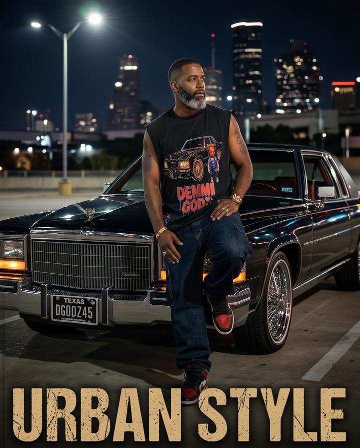 Black Oversized Distressed Tank Top - Snow-Washed Raw-Hem Design - Chucky’s Caddy - Unique Urban Casual Wear (Size M) - Demmi Godz Clothing Company
