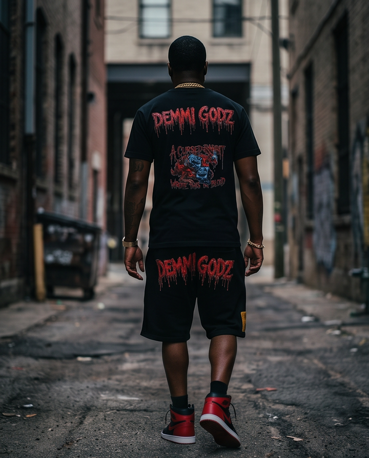Cursed Rabbit Urban Casual Wear Shirt Set - Size S - Demmi Godz Clothing Company