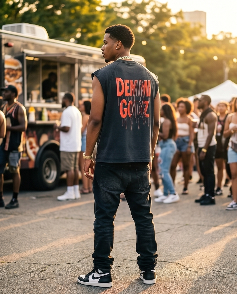Black Snow Washed Cutoff Tank for Men - Oversized XL Urban Casual Wear for Ultimate Style and Comfort - Demmi Godz Clothing Company
