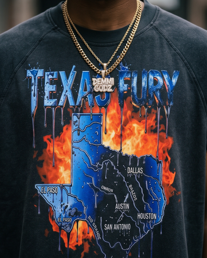 Black Oversized Tank Top - Snow Washed XL Texas Fury One-of-a-Kind Urban Casual Wear - Demmi Godz Clothing Company