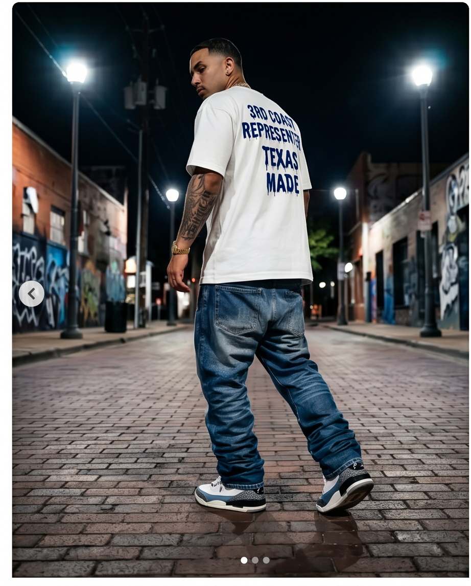 "Chucky The Cowboy" — White Heavyweight 7oz Streetwear T‑Shirt (XL) — One‑of‑a‑Kind Urban Tee