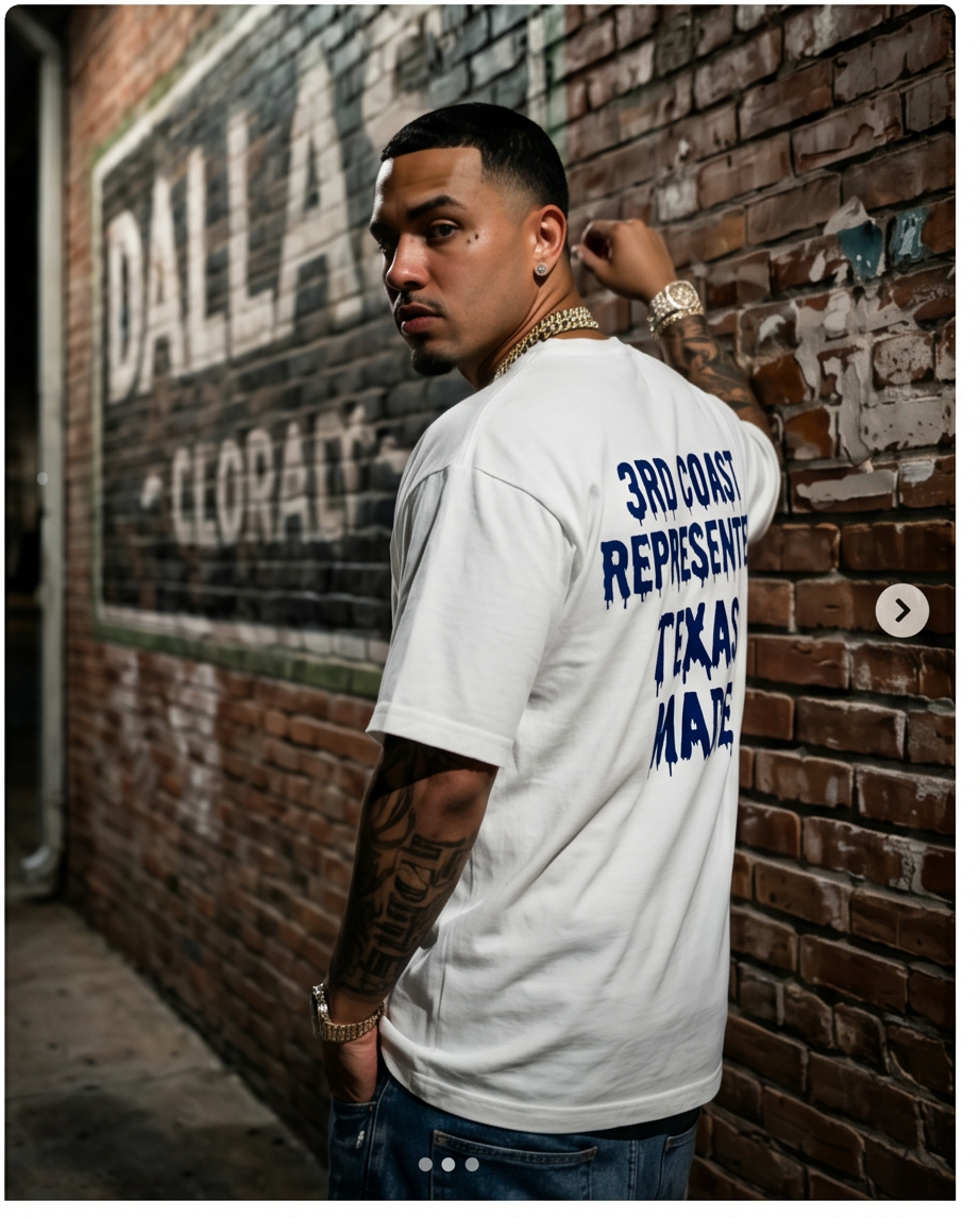 "Chucky The Cowboy" — White Heavyweight 7oz Streetwear T‑Shirt (XL) — One‑of‑a‑Kind Urban Tee