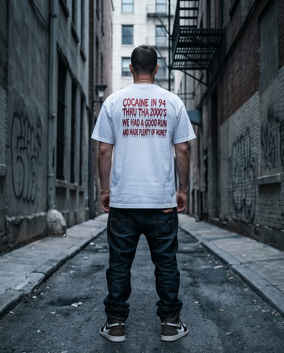 "The Dope Spot Lifestyle" — White Heavyweight 7oz T‑Shirt (XL) — One‑of‑a‑Kind Urban Streetwear