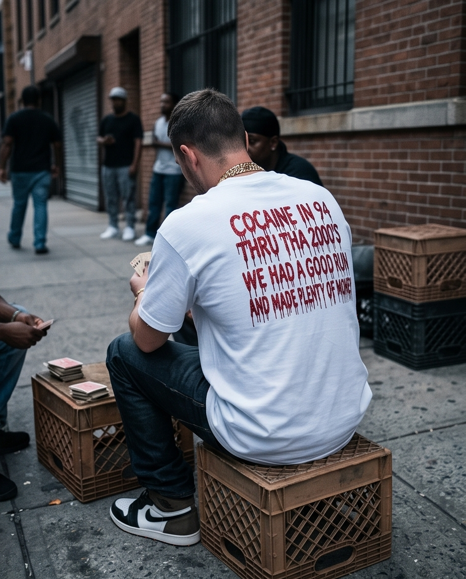 "The Dope Spot Lifestyle" — White Heavyweight 7oz T‑Shirt (XL) — One‑of‑a‑Kind Urban Streetwear