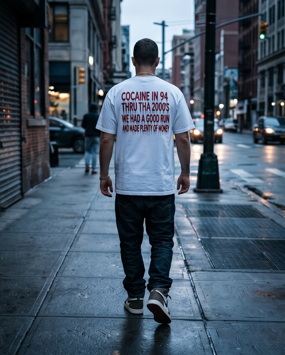 "The Dope Spot Lifestyle" — White Heavyweight 7oz T‑Shirt (XL) — One‑of‑a‑Kind Urban Streetwear