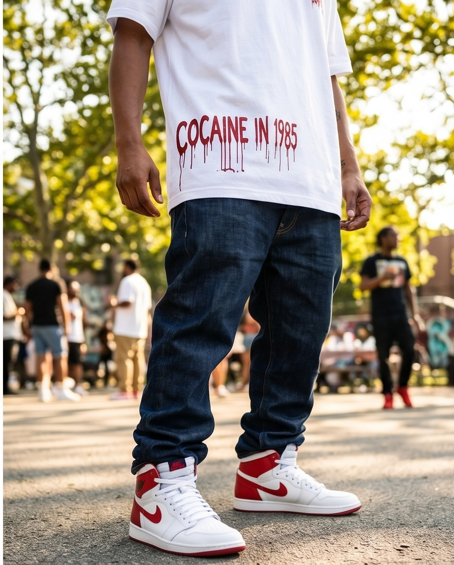 Demmi Godz "Red Playboy" — White 7oz Heavyweight X‑Large T-Shirt (Streetwear, One‑of‑a‑Kind)