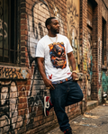 Rage of The Demmi Godz — White 7oz Heavyweight Medium Tee (Streetwear, One‑of‑a‑Kind)