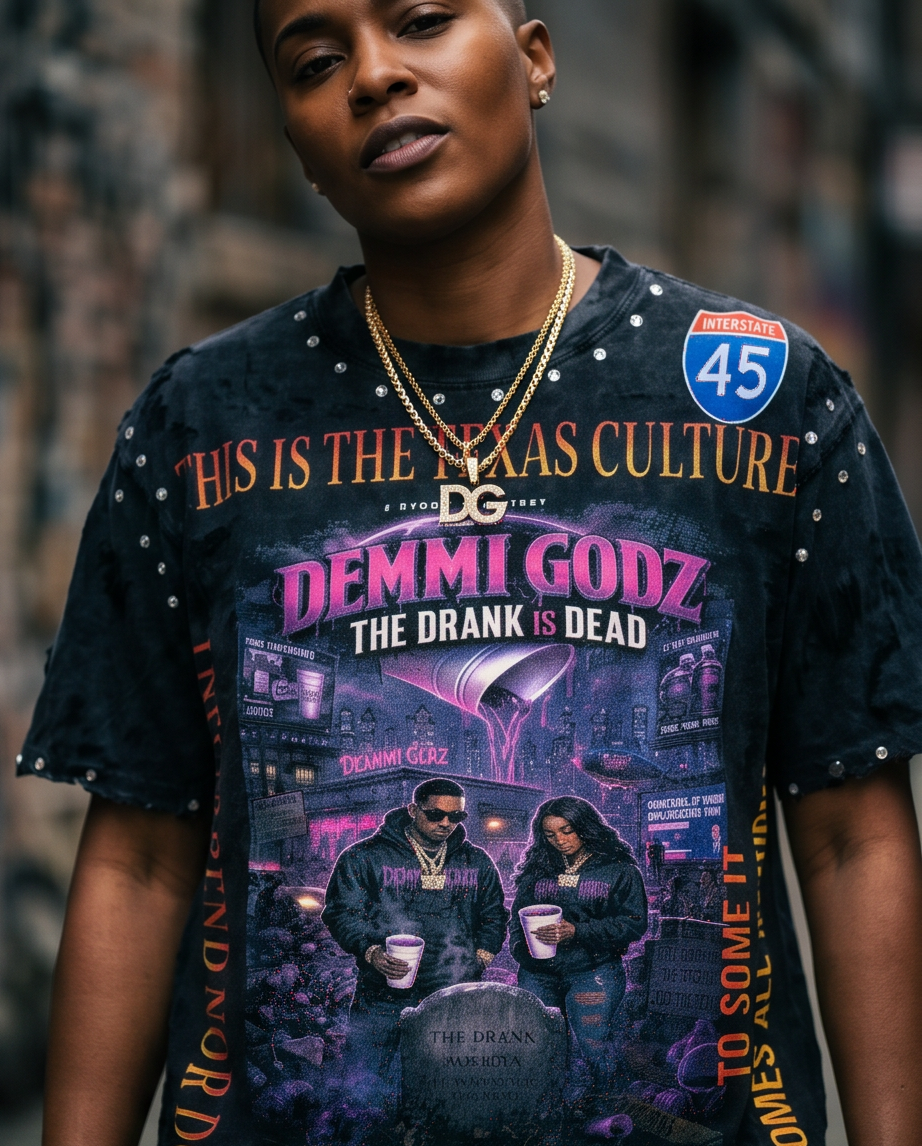 Vintage “The Drank Is Dead” Snow-Washed Oversized Heavyweight Tee — Large — One‑of‑a‑Kind Streetwear