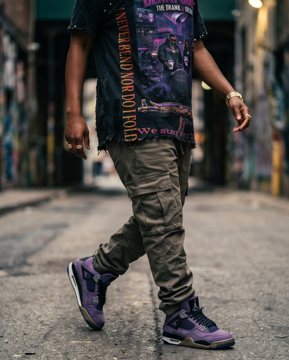 Vintage “The Drank Is Dead” Snow-Washed Oversized Heavyweight Tee — Large — One‑of‑a‑Kind Streetwear