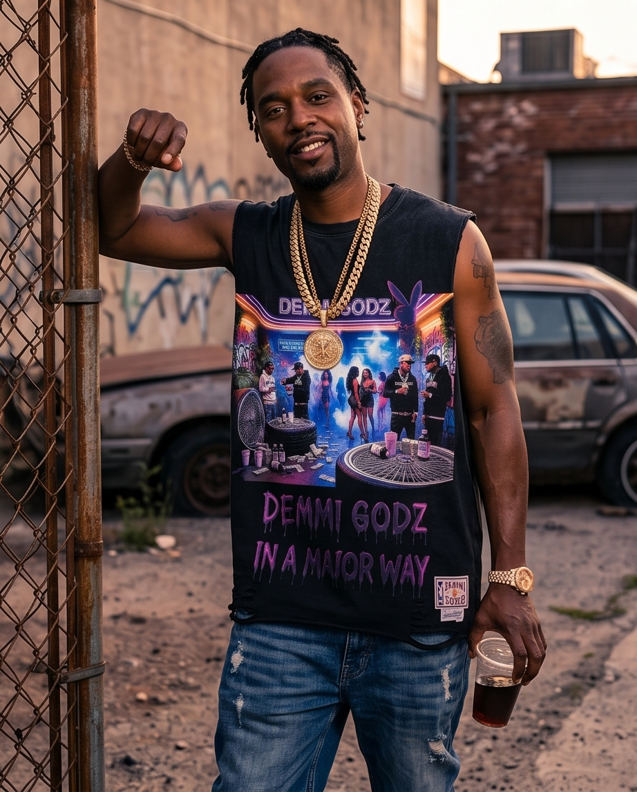 Oversized Vintage Wash Tank — Tattered Distressed Hem (Large) — "Dallas P Culture"
