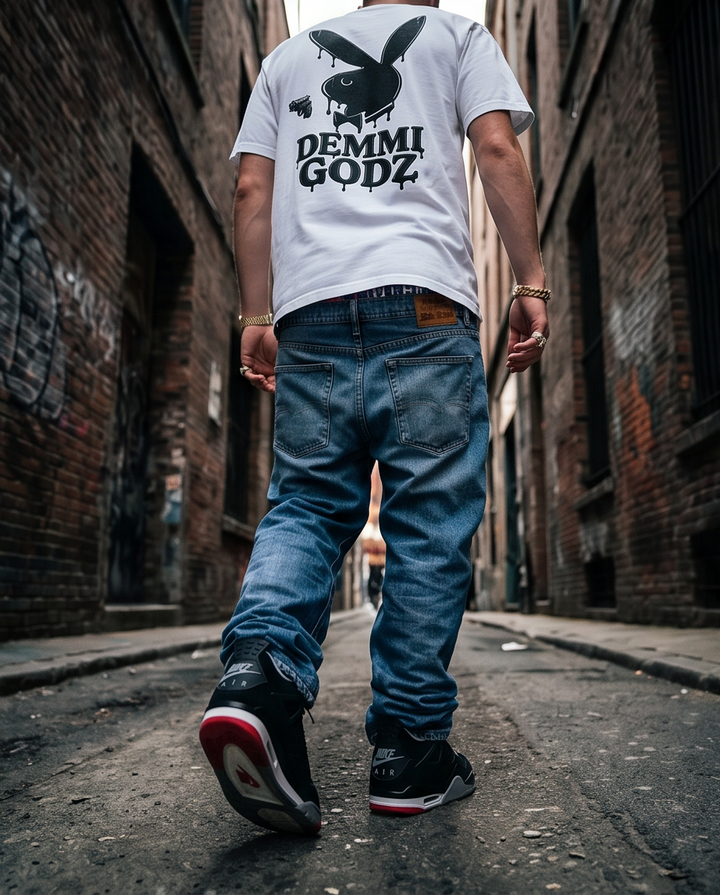 Playboy Heavyweight T-Shirt – One-of-a-Kind 7oz in Small Size - Demmi Godz Clothing Company
