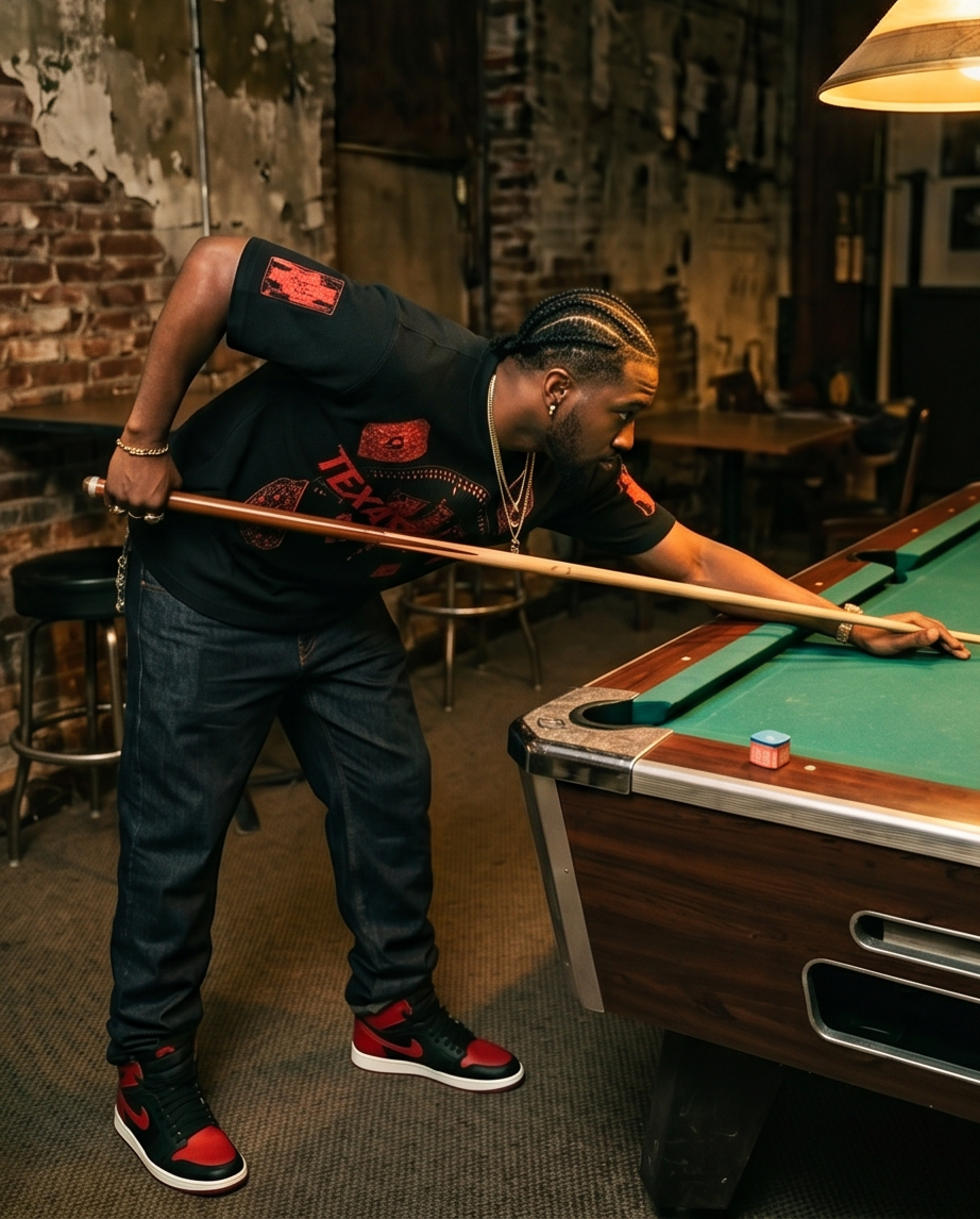 "Ace of Spades" — Black Mineral‑Washed Oversized Waffle Knit Tee (L) — One‑of‑a‑Kind Streetwear