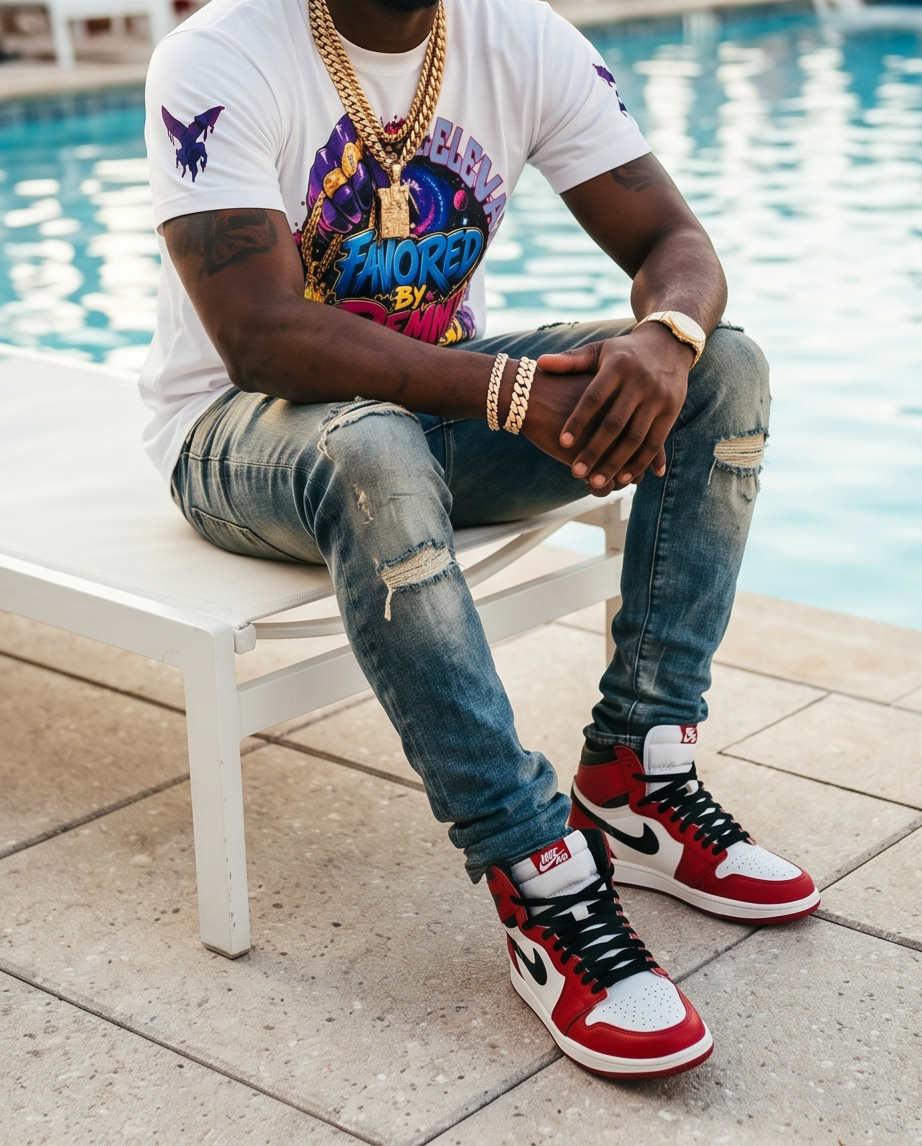 White Heavyweight 7oz T‑Shirt — Small | Streetwear One‑of‑a‑Kind “Flavored By Demmi Godz”