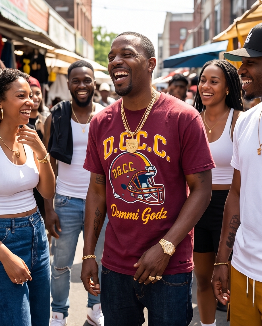 Front view of a man wearing the DCGG 77 burgundy oversized cropped streetwear t-shirt, showing the relaxed boxy fit, dropped shoulders, and bold white graphic print across the chest.